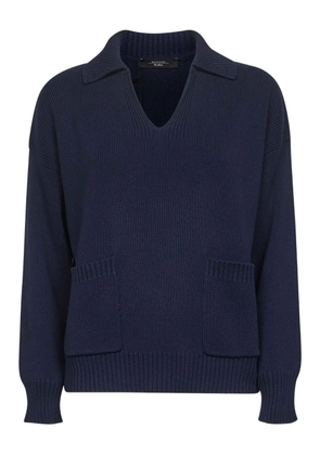 Weekend Max Mara patch-pockets v-neck sweaters - Blue