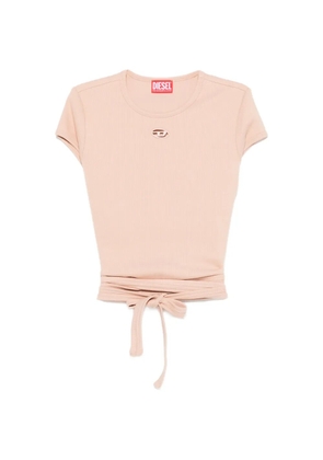 Diesel T-Bunny-Tail-R1 wrap-tie T-shirt - Neutrals