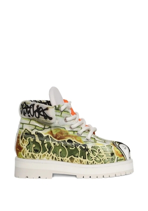 PDF Strada low graffiti graphic-print boots - Neutrals