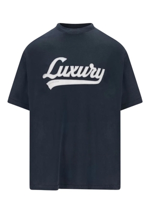 Balenciaga text-embroidered T-shirt - Blue