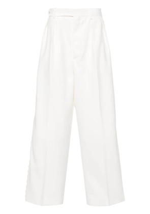 BODE lace-trim tapered trousers - Neutrals