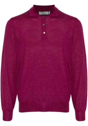 Canali merino-wool polo shirt - Pink