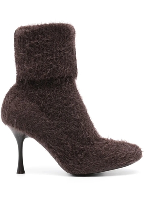 Gianvito Rossi 85mm knitted ankle boots - Brown