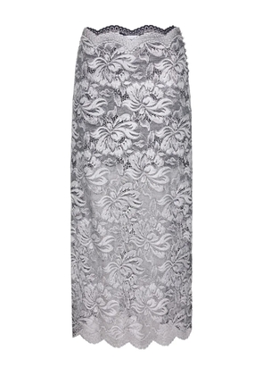 Rabanne floral-lace midi skirt - Grey