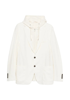 Eleventy hooded single-breasted blazer - White
