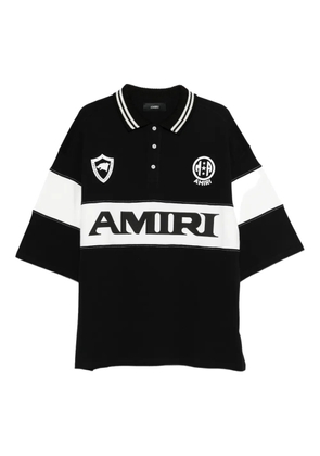 AMIRI stripe-detail logo polo shirt - Black