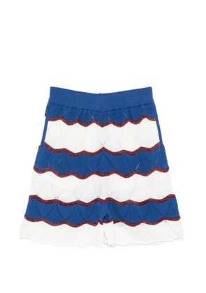 La DoubleJ colour block striped shorts - Blue