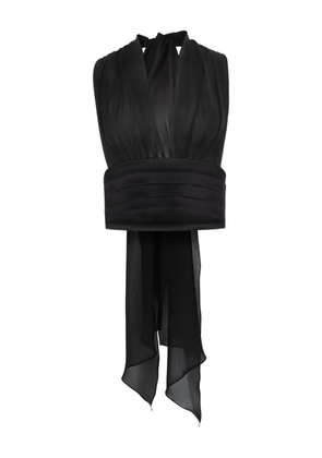 Nina Ricci v-neck bow-detail silk blouse - Black