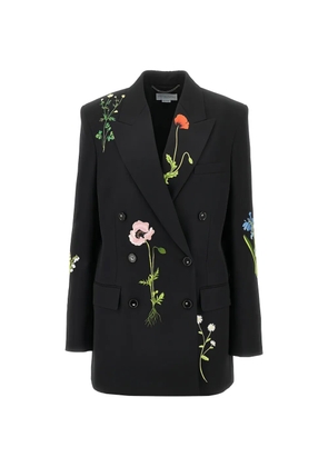 Stella McCartney floral-embroidered double-breasted jacket - Black