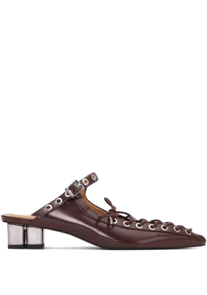 GANNI eyelet-detail mules - Brown