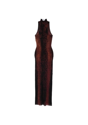 Jean Paul Gaultier python-print maxi dress - Brown