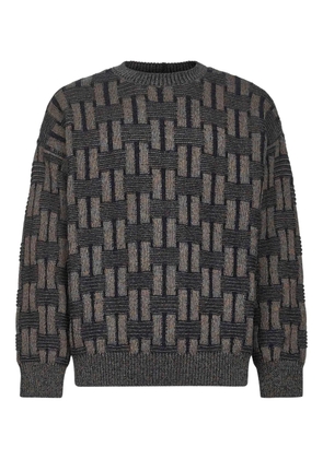 Giorgio Armani geometric-pattern crew-neck sweater - Grey