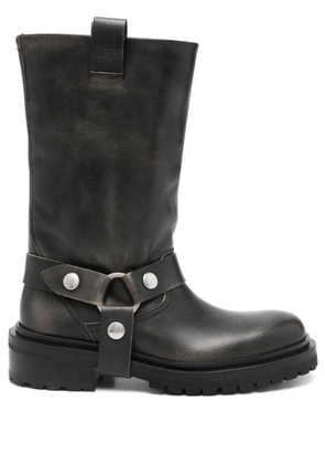 Golden Goose leather biker boots - Black