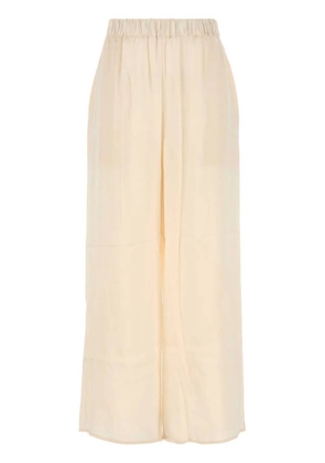 Le Kasha wide-leg silk trousers - Neutrals