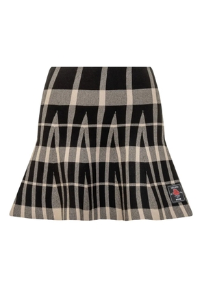 MSGM checked pleated skirt - Black