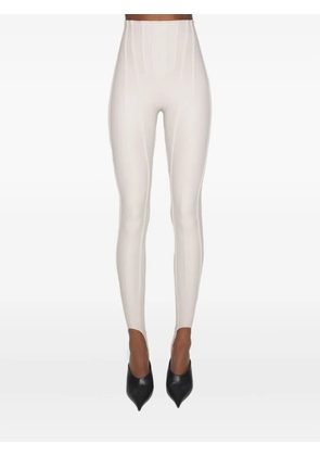 Mugler seam-detail panelled leggings - White