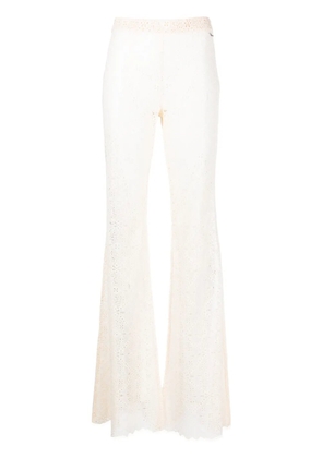 DSQUARED2 sheer-lace flared trousers - Neutrals