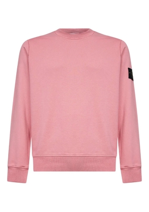 Stone Island logo-patch long-sleeve sweatshirt - Pink