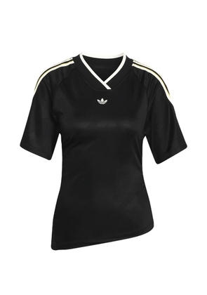 adidas rouched V-neck T-shirt - Black