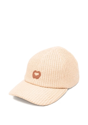 Maje heart-motif textured cap - Neutrals