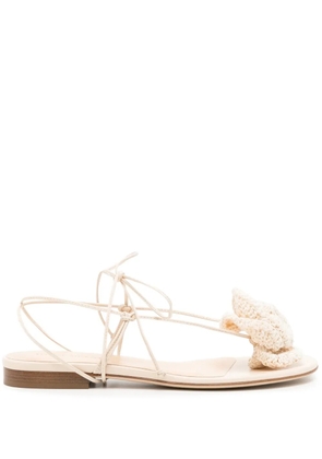 Magda Butrym Flower crochet-knit sandals - Neutrals