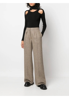 Palm Angels checked wide-leg trousers - Brown