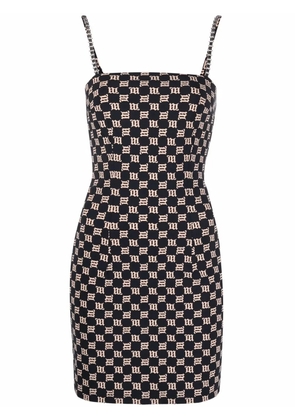 MISBHV monogram-print fitted dress - Black
