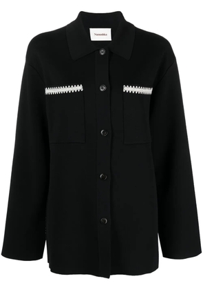 Nanushka Silvia crochet-trim shirt - Black