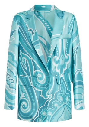 ETRO swirl-print silk blazer - Blue