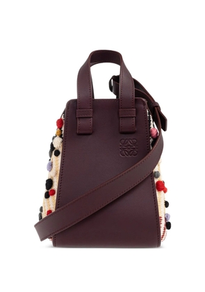 LOEWE Hammock pom-pom leather tote bag - Red