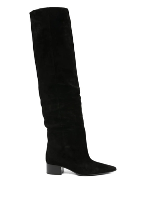 KHAITE 40mm pointed-toe suede boots - Black