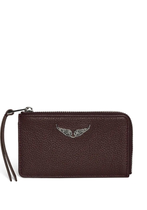 Zadig&Voltaire grained leather card holder - Purple