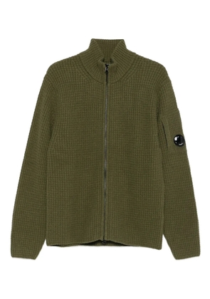 C.P. Company zip-front ribbed cardigan - Green
