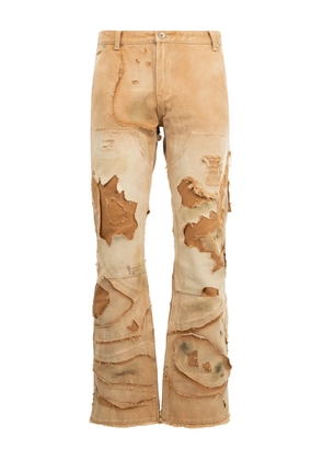Who Decides War Unearthed button-fastening distressed trousers - Neutrals