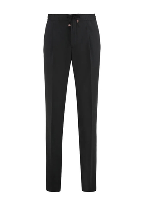 slowear drawstring-fastening wool trousers - Black