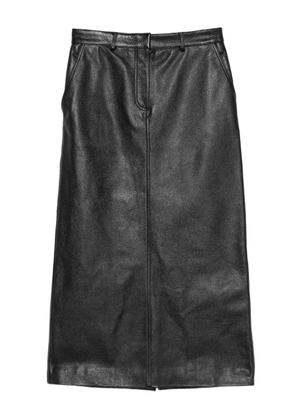 TOTEME grained-leather straight maxi skirt - Black