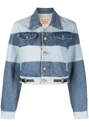 Andersson Bell Mahina patchwork-striped denim jacket - Blue
