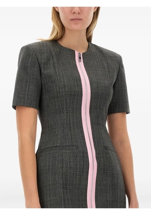MSGM zip-up short-sleeve mini dress - Grey