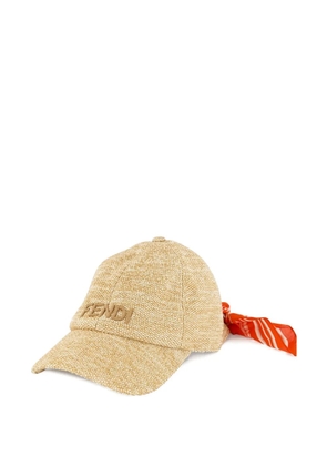 FENDI embroidered-logo baseball cap - Neutrals