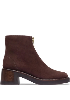 Bernardo 22mm Tess zip-front ankle boots - Brown