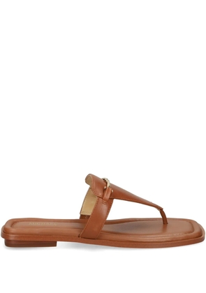 Michael Michael Kors logo-plaque flip-flops - Brown