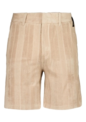 FENDI Terry FF-jacquard stripe shorts - Neutrals