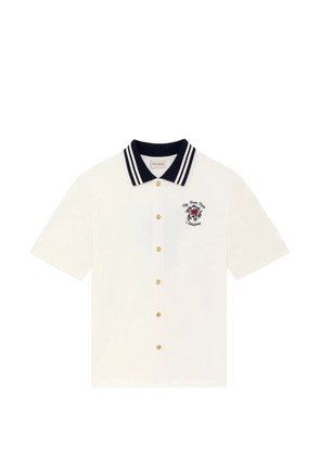 Drôle De Monsieur rose-embroidery shirt - Neutrals