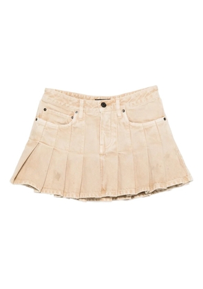 Balenciaga pleated denim mini skirt - Neutrals