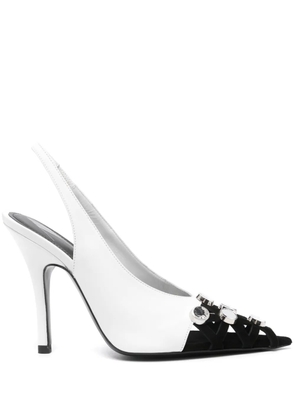 The Attico 105mm Fiona slingback pumps - White