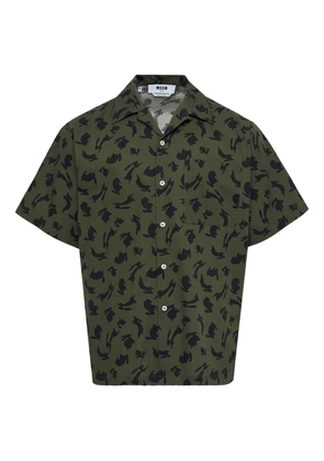 MSGM rabbit-print button-up shirt - Green