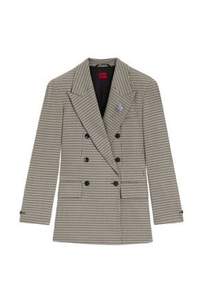 HUGO micro houndstooth double-breasted blazer - Neutrals