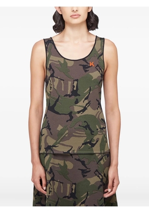 Kwaidan Editions camouflage scoop-neck tank top - Brown