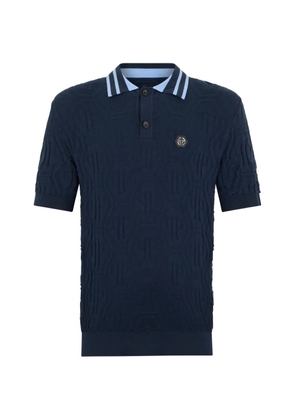 Philipp Plein monogram-jacquard polo shirt - Blue