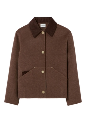 Claudie Pierlot corduroy-collar wool coat - Brown
